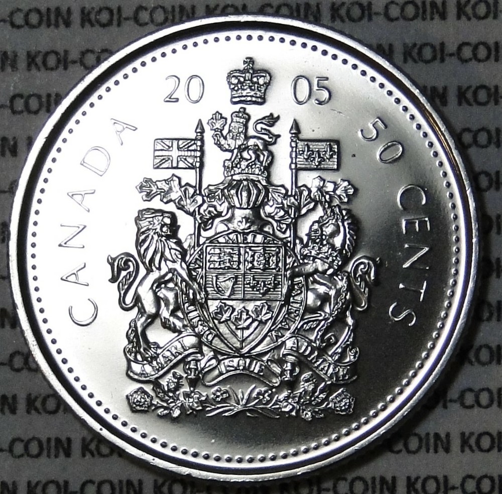 BU UNC Canada 2005 50 cent 50c half dollar coin from mint roll
