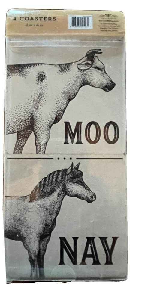 BELLA BUG corkboard coaster set-farm animals