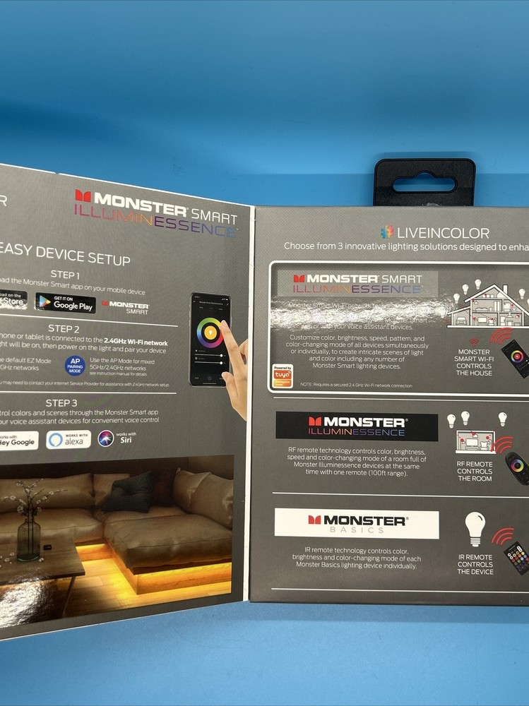 Monster 6.5ft Smart Multi Color & Multi White LED Light Strip