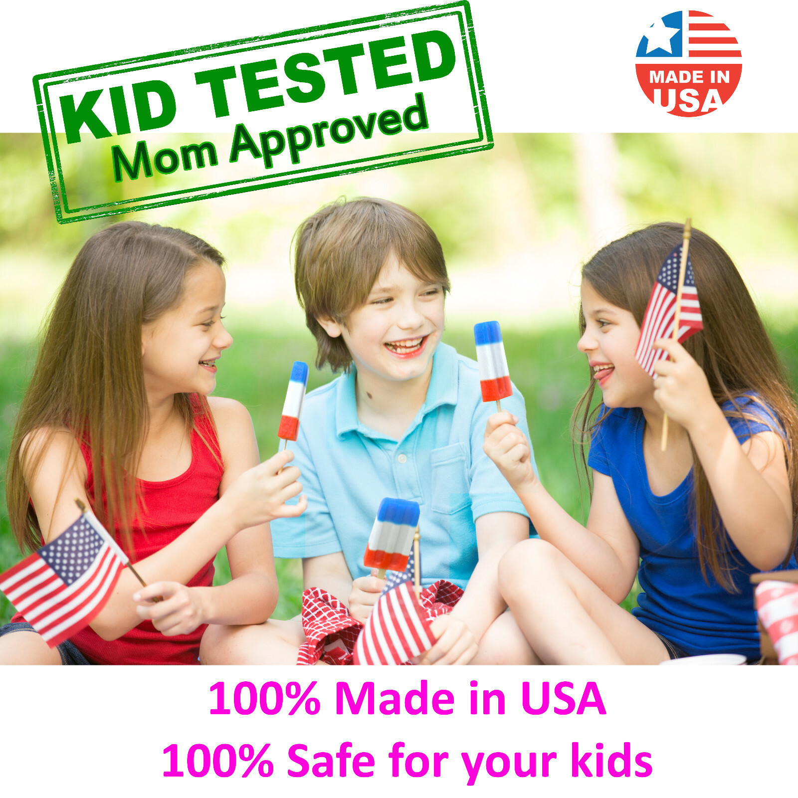 USA BPA FREE Frozen Popsicle Molds, Ice Cream Pop Maker Freezer Tray Fruit Kit