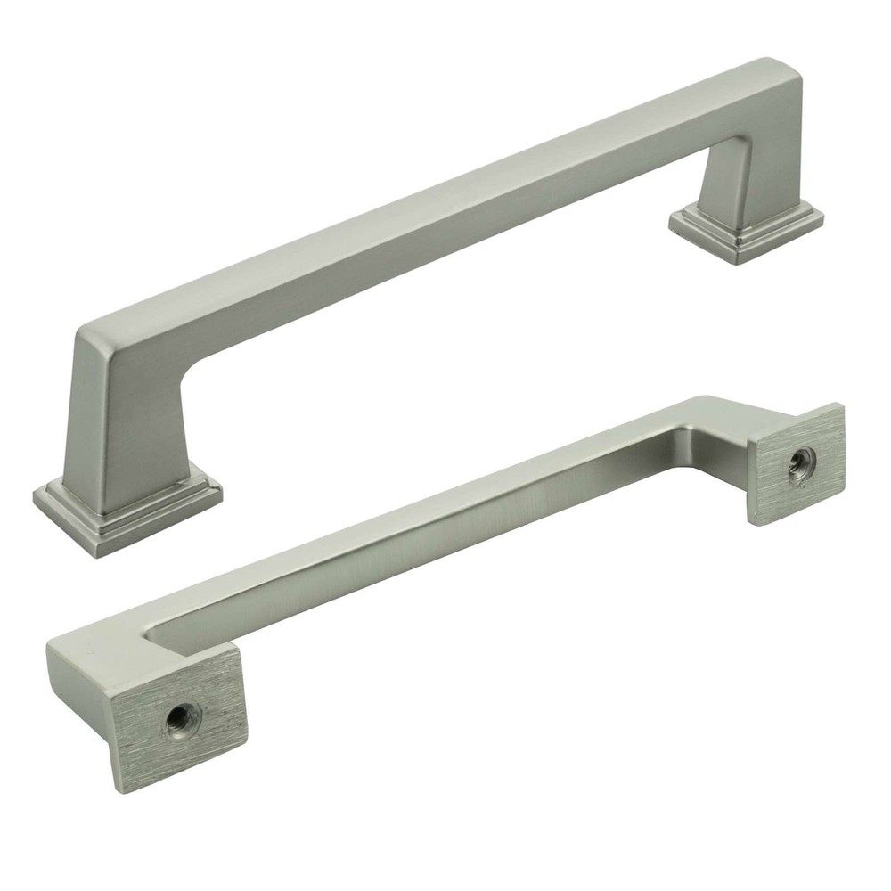 Solid Brushed Nickel Square Cabinet Pulls Knobs Handles Kitchen Bathroom Drawer