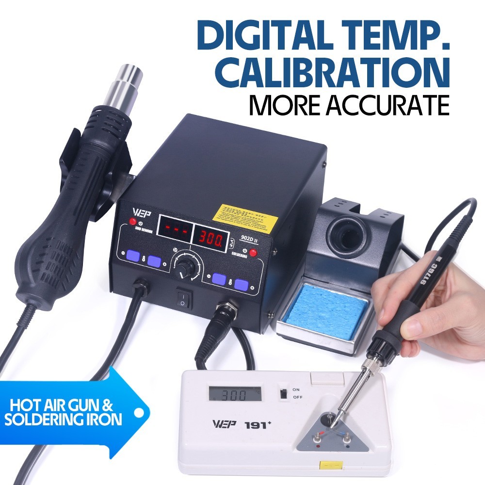 WEP 902D-II 2in1 Soldering Station Hot Air Gun Heat Rework SMD Welding Tool
