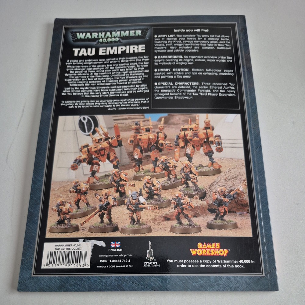 WARHAMMER 40,000 40K T'AU EMPIRE CODEX 2010 5TH EDITION XENOS GAMES WORKSHOP