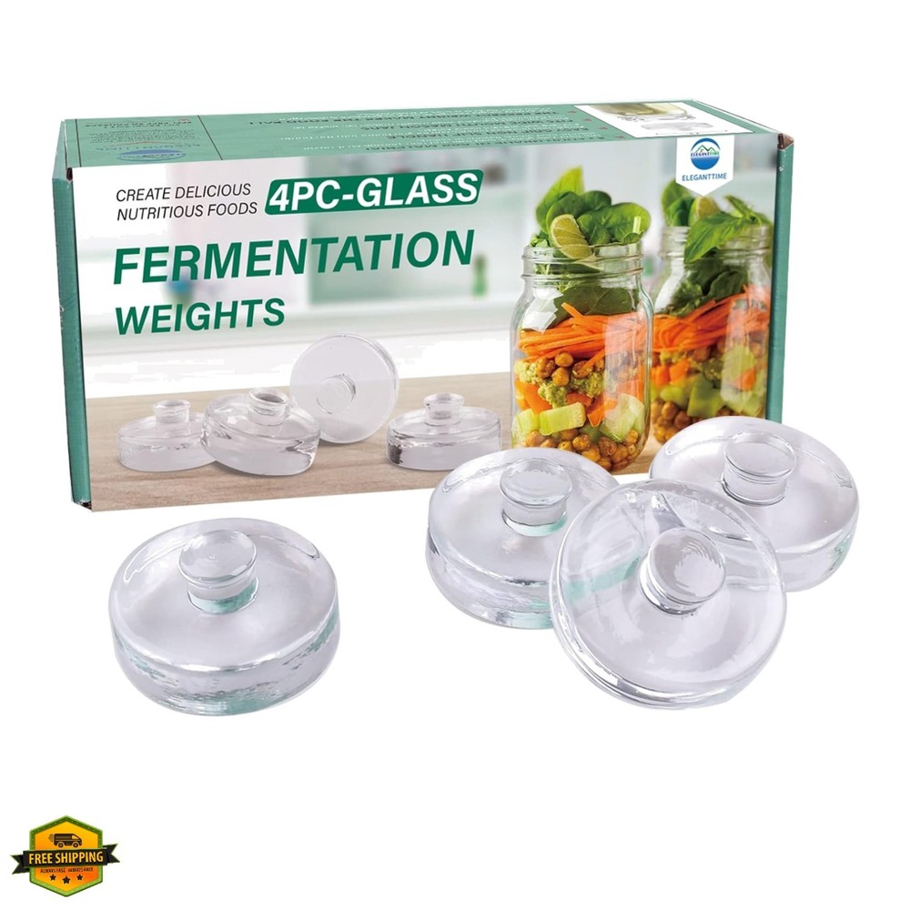 4 Pack Easy Grip Handle Glass Fermentation Weights Great Mason Jar Wide Mouth...