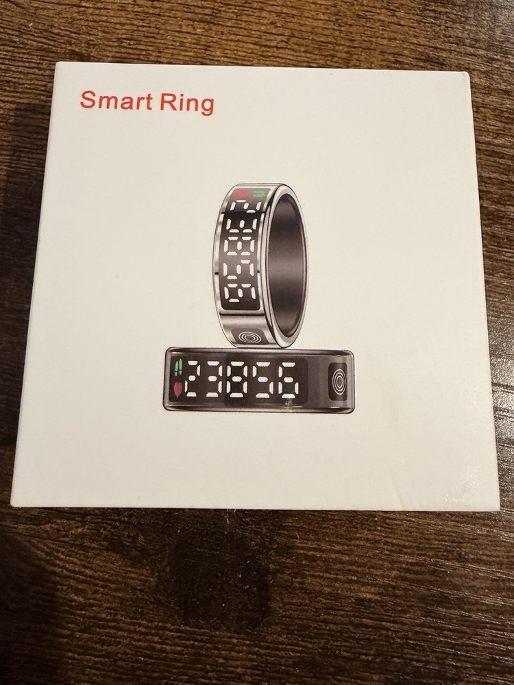 JRing Smart Ring Activity Tracker Magnetic Charging Android iOS Black Size 11