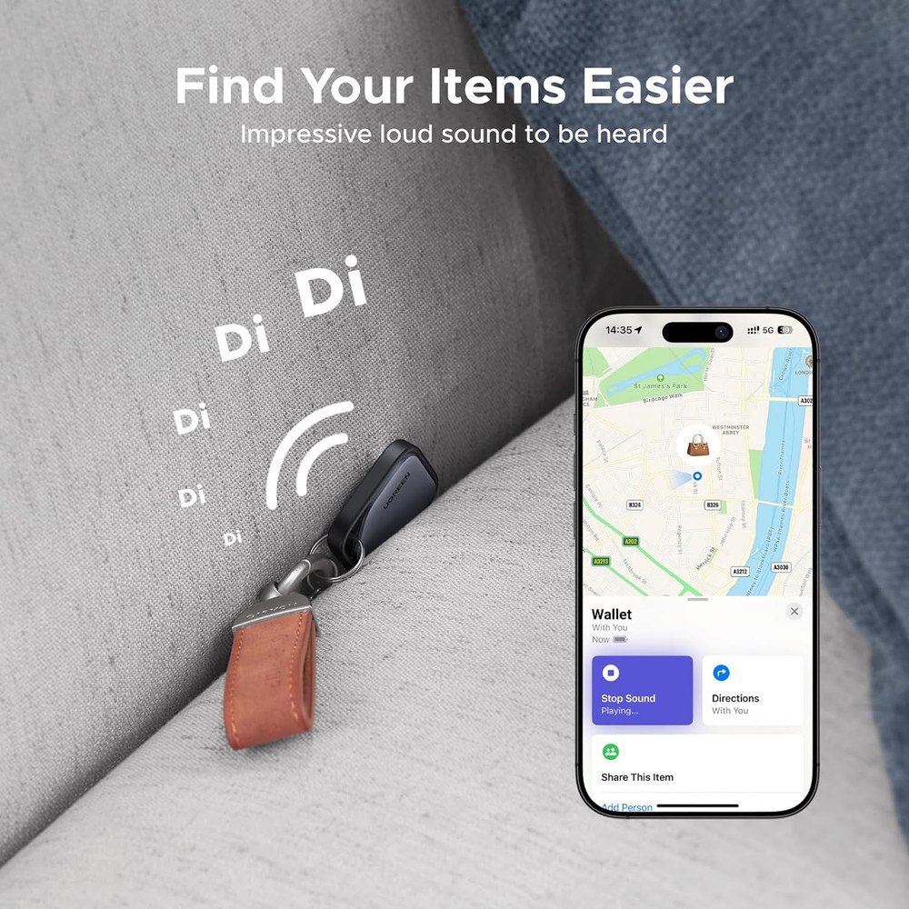 UGREEN Finder Tag Compatible with Apple Find My (iOS Only), 2-Year Replaceable B