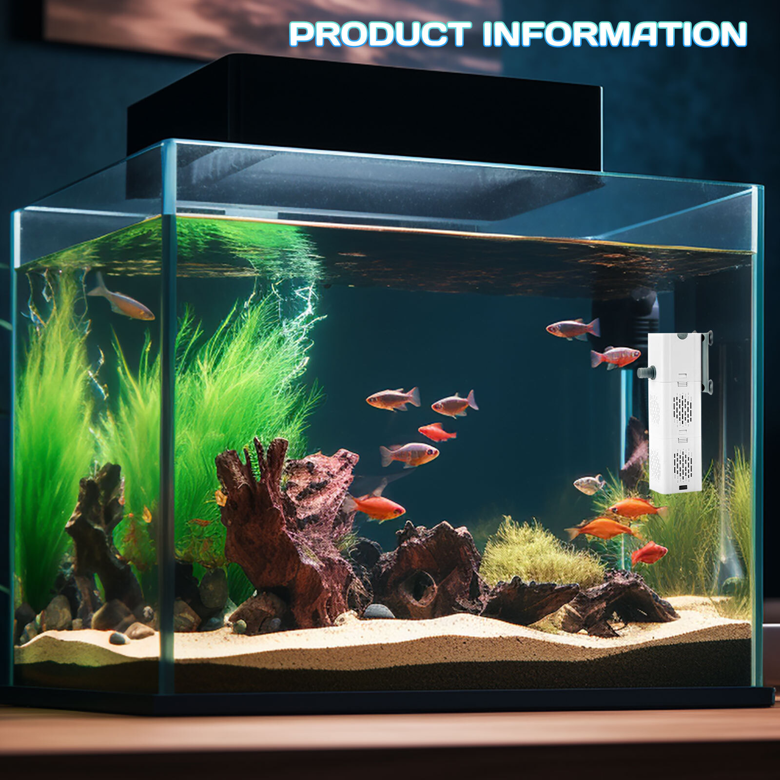 90 GALLON Internal Aquarium Fish Tank Canister 475 GPH Filter Water Filtration