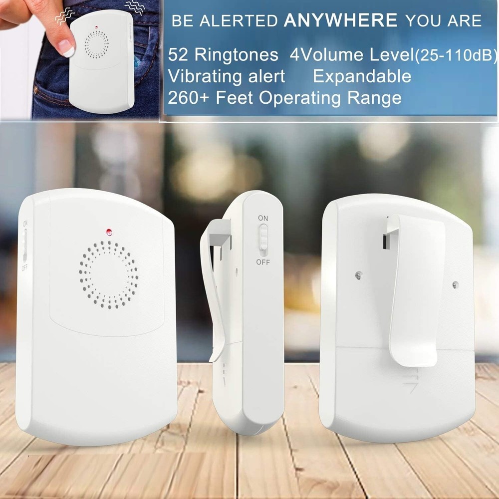 Caregiver Pager Wireless Call Button System Personal Alert Panic Button for Home