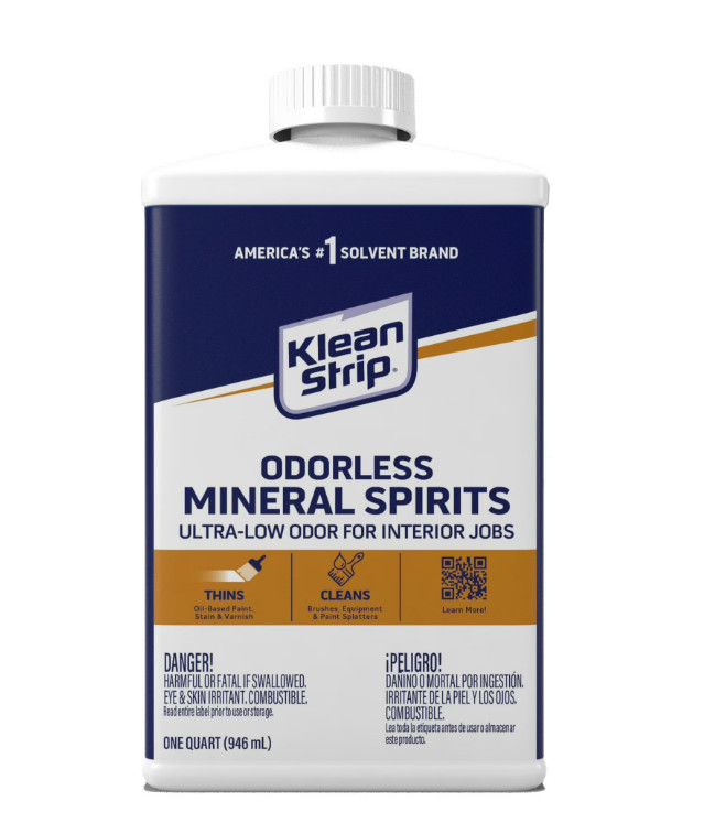 Klean Strip 32oz Mineral Spirits – Odorless, Fast-Dissolving Formula