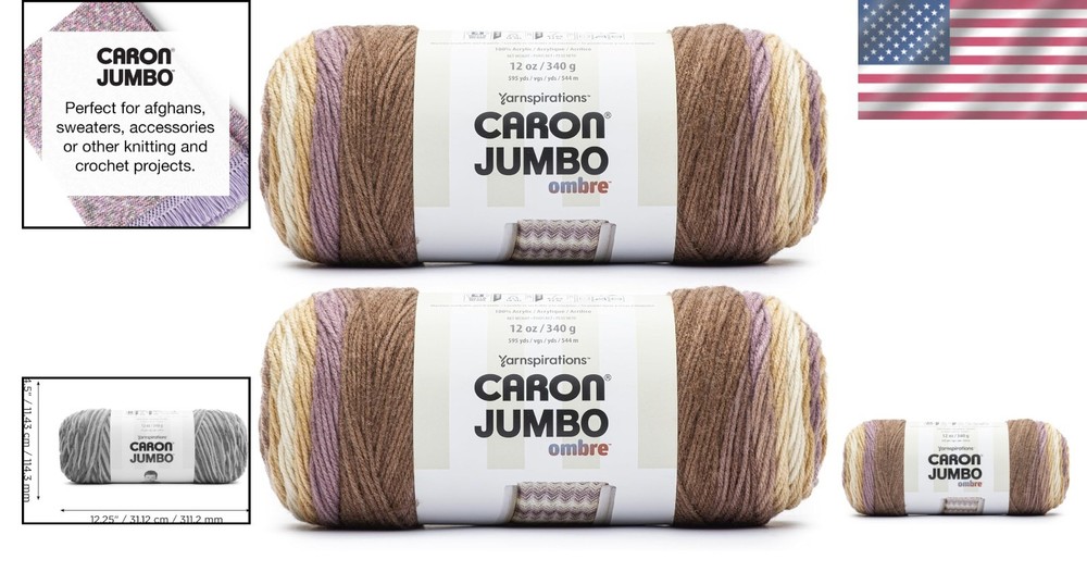 Seashell Ombre Yarn - 2 Pack - 595 Yards - Soft & Versatile