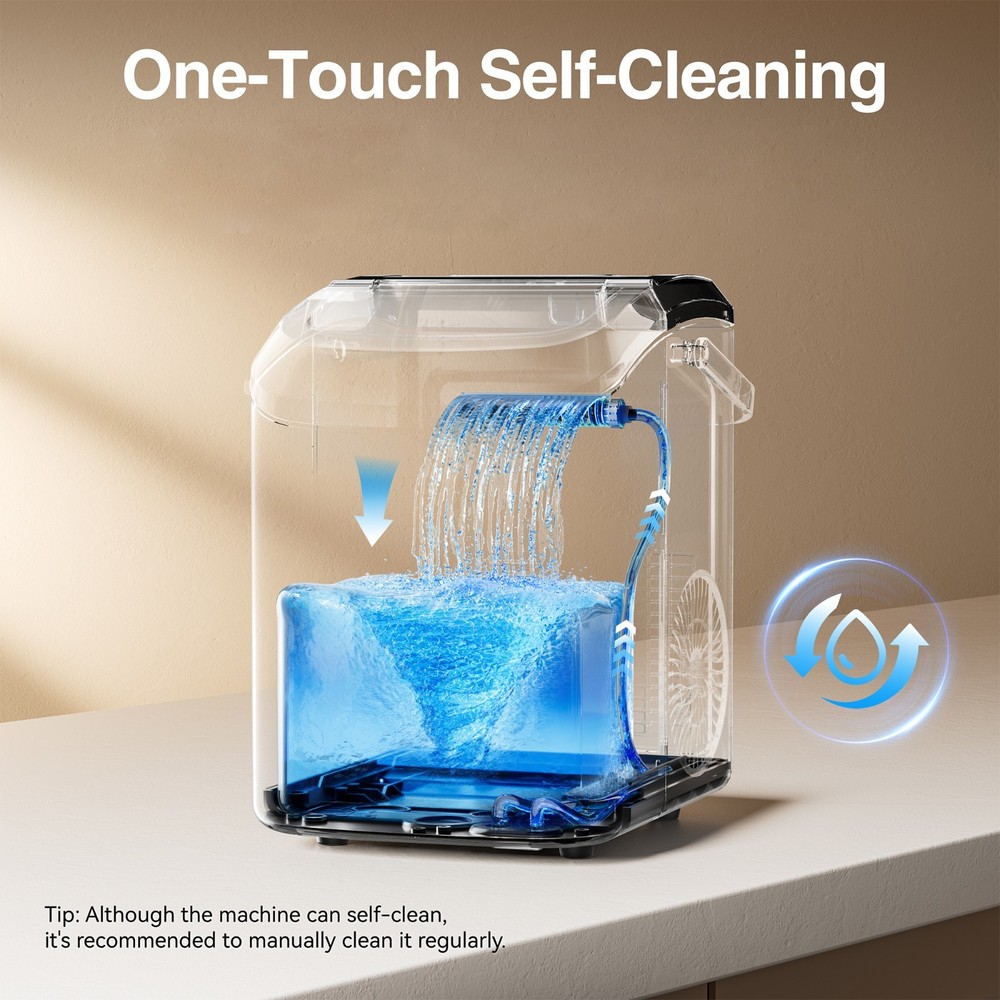 QUNLER 33Lbs Nugget Ice Maker Machine, Countertop Ice Maker