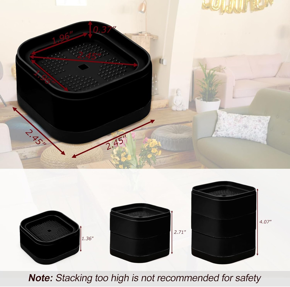 8 Pack Furniture Risers, Adjustable Bed Risers Heavy Duty Stackable Bed Raisers