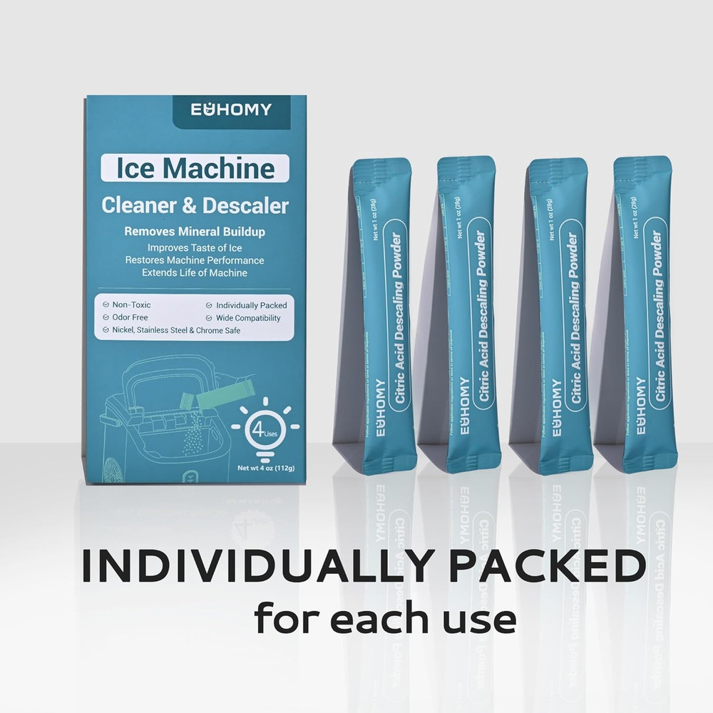 Ice Maker Cleaner & Descaler | 4 Use & Individually Packed | Ice Machine Cleaner