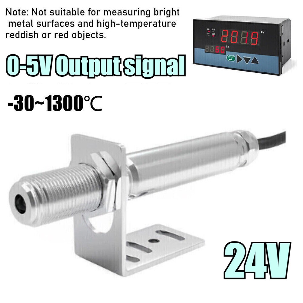 0-5V 24V Infrared Thermometer Sensor Non-contact Temperature Tool W/ Controller