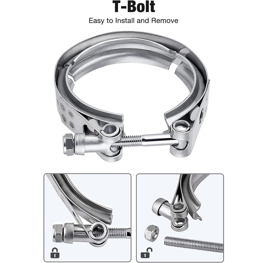 8PCS 3inch Stainless Steel V-Band Clamp SS 304 flange Vband Exhaust Downpipe