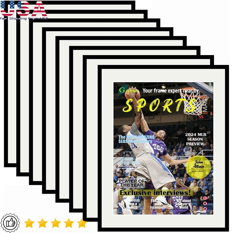 Sports Magazine Frame Classic Design Wall Mount Protector Easy Use Gift
