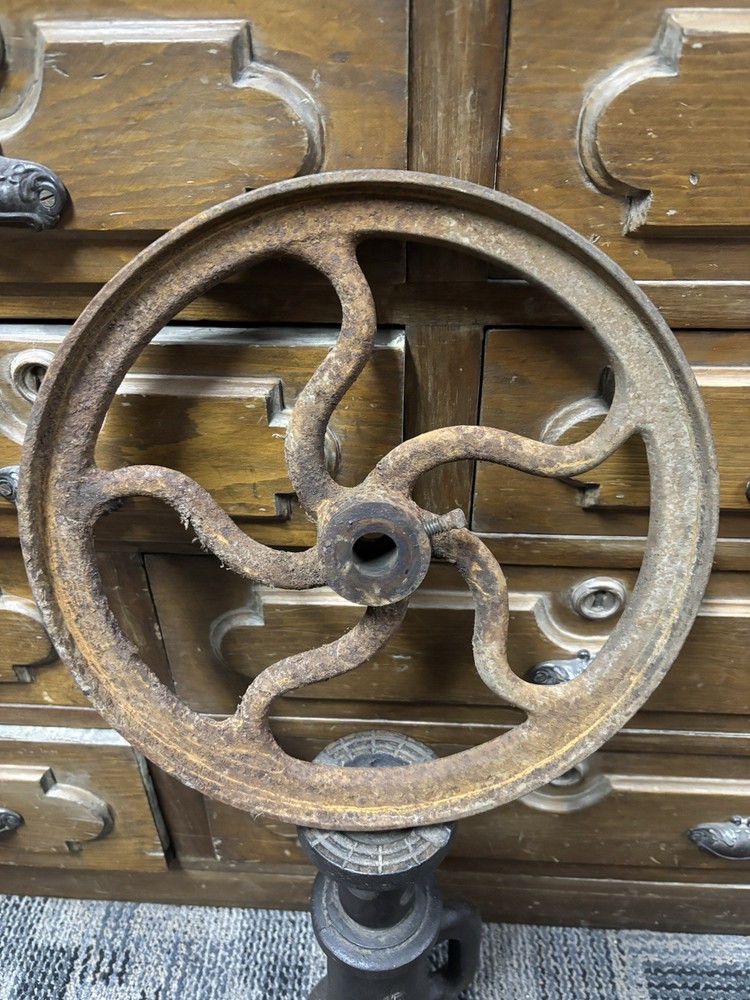 antique cast iron blacksmith POST DRILL 12 1/2" FLYWHEEL "C2"   MODEL ENGINE