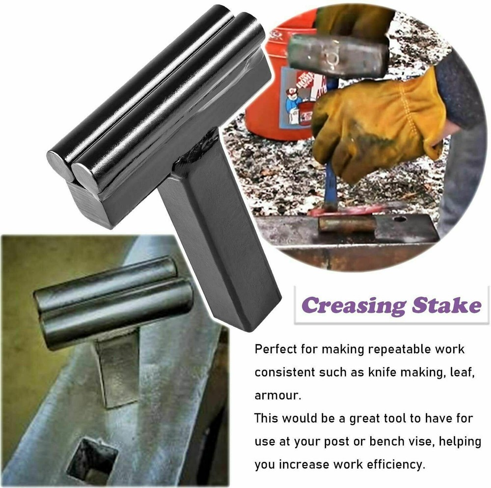 1" Blacksmith Forge Tool w/ Hot Cut,Creasing Stake,Turning Bending Scrolling Kit