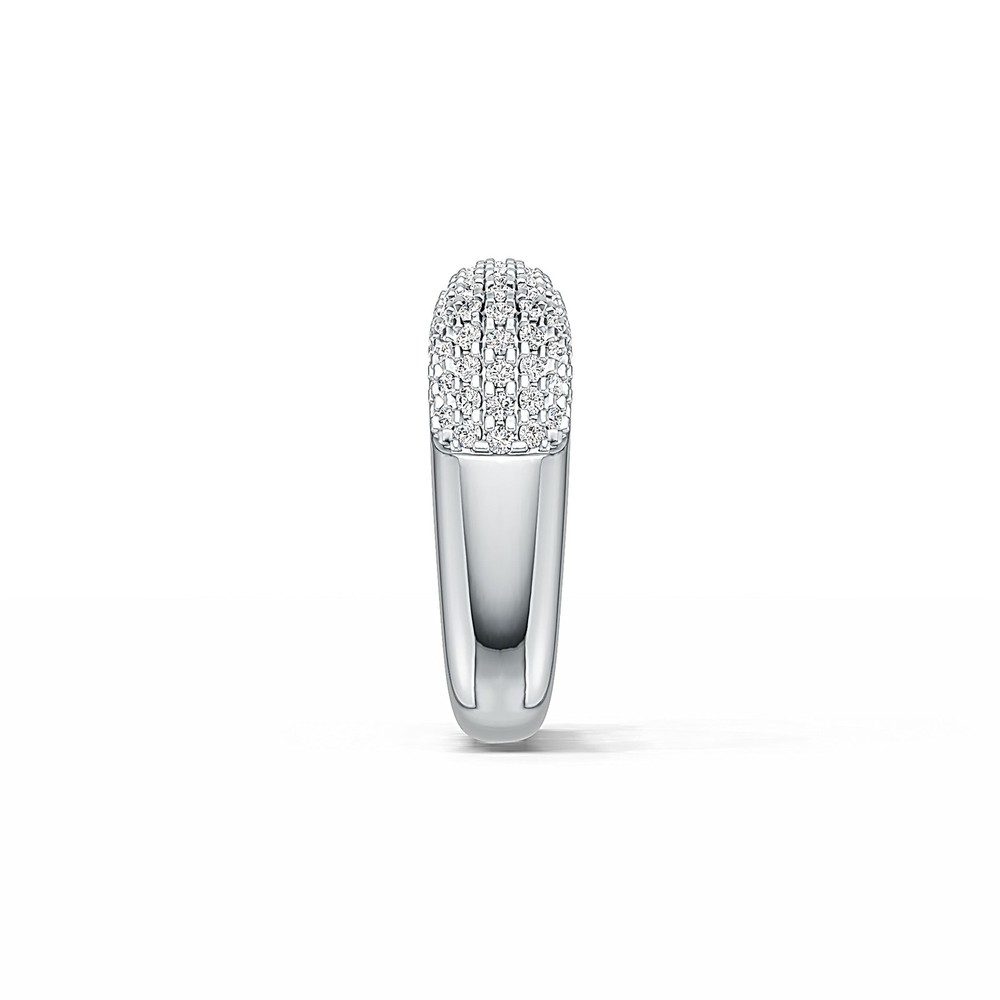 Sterling Silver Ring Pave Square Ring with White Topaz or Moissanite