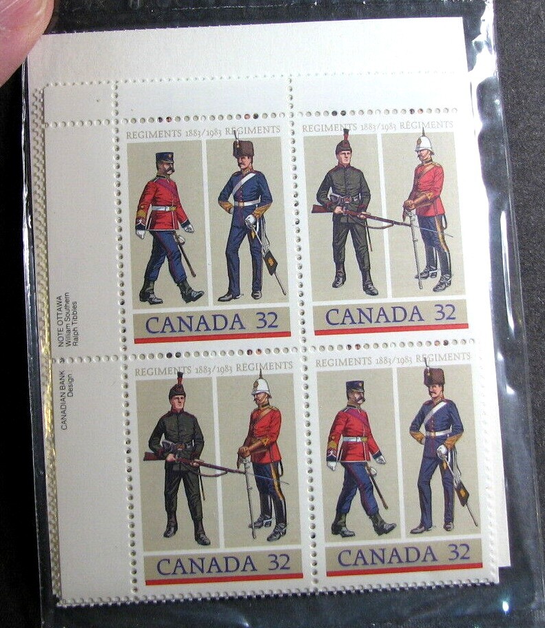 Canada Inscription Block Stamp Scott# 1007-1008 Army (see note) 1983 MNH L525