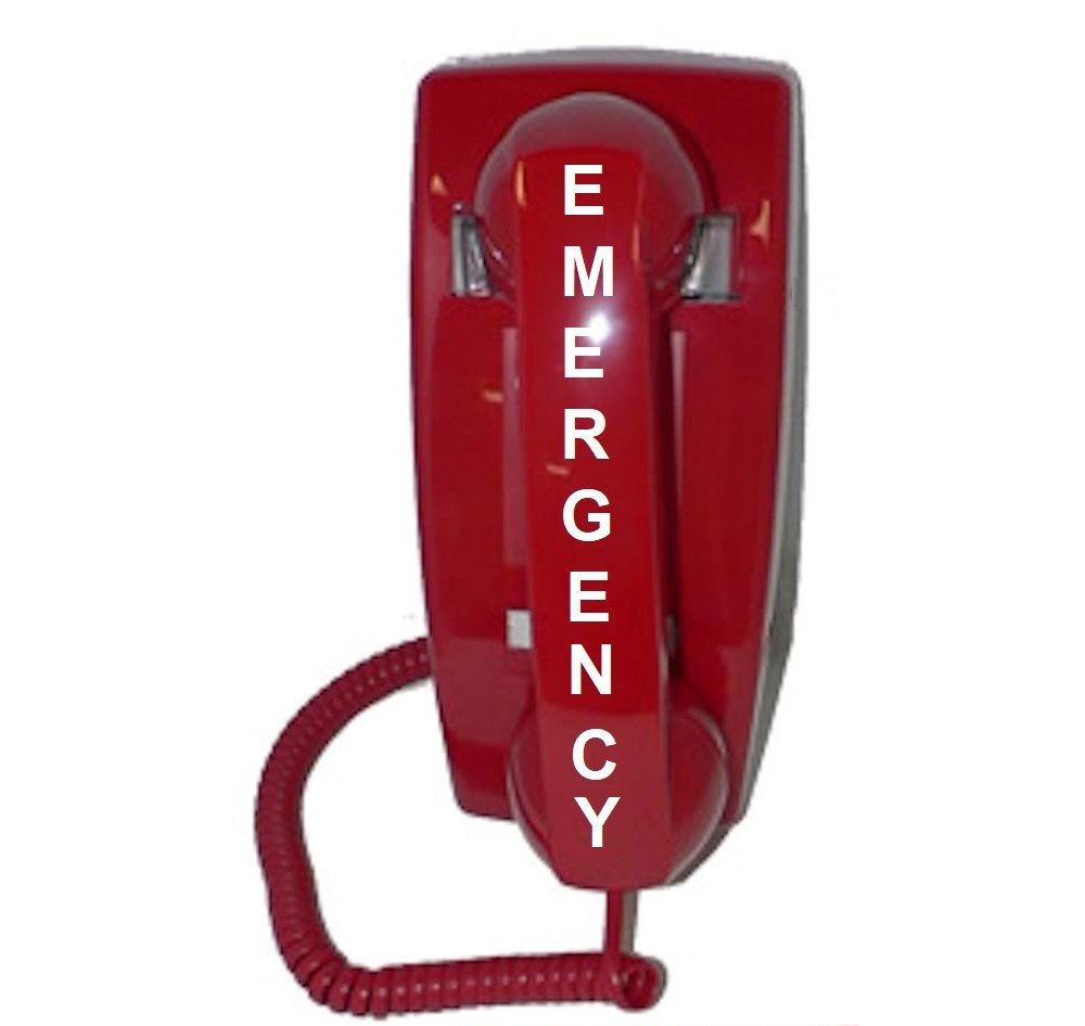 Emergency Hotline Dialer Wall Phone -- Pre-programmed to auto dial 911