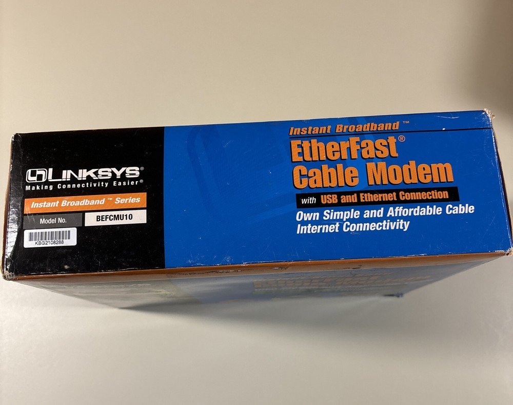 LINKSYS Modem BEFCMU10 Instant Broadband Complete In Box USB Connection