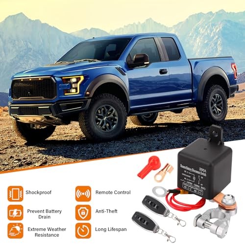 Remote Battery Disconnect Switch 12V Battery Kill Switch for Car Upgraded 200A