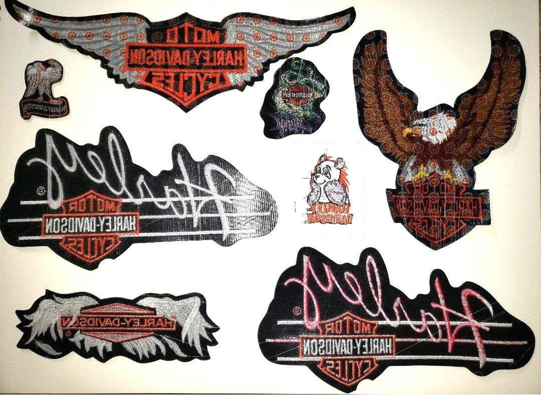8 Patches Lot Harley-Davidson Motorcycles Cycles Eagle/Dragon/Panda Bear/Wings