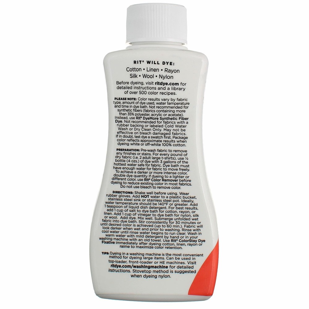 4 Pack Rit All Purpose Dye, Coral, 8 fl oz