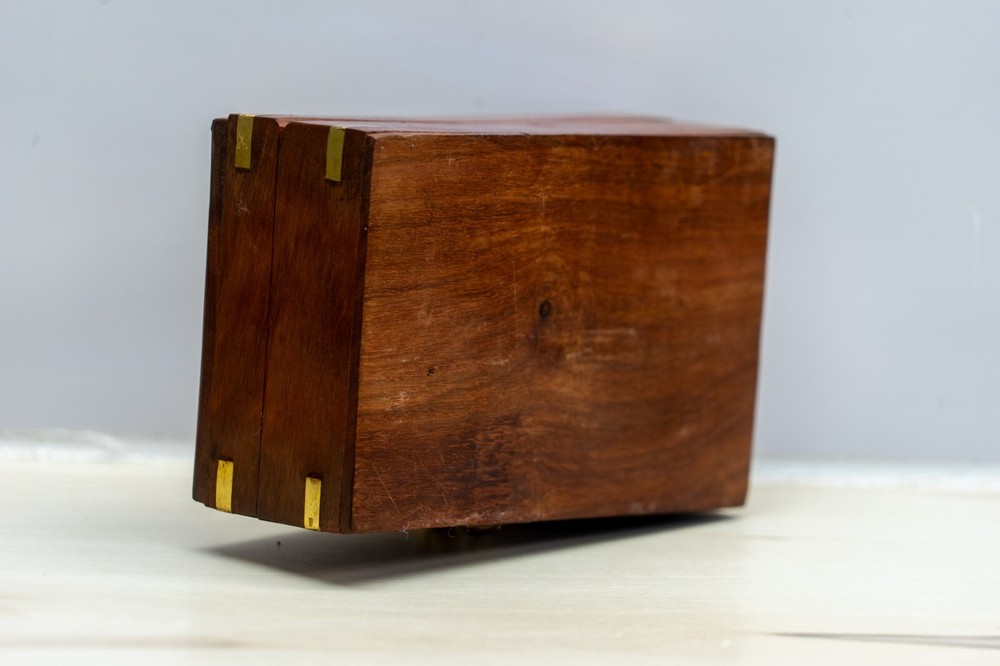 Nautical Solid Brass WW2 Compass in Wooden Box -Great Condition