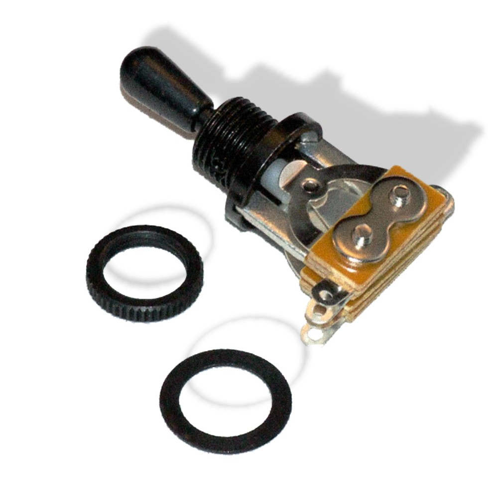 Switch Toggle 3 Way Black with Black Knob Bitterroot 081301BK