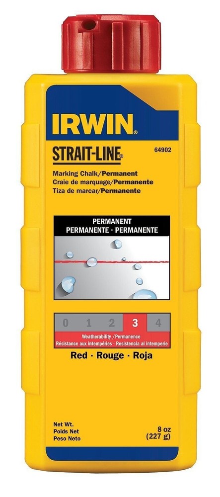 Irwin Straight-Line 64902 Marking Chalk / Permanent Red 8 oz