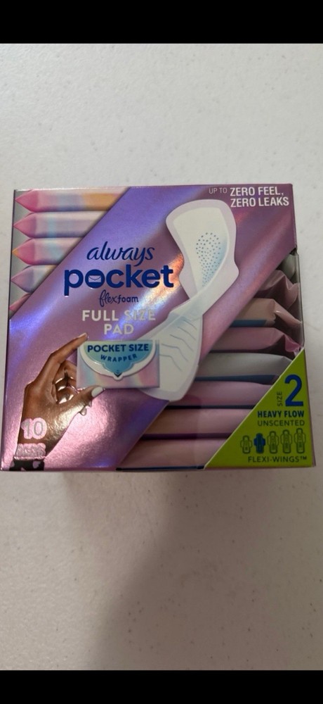 Always Pocket FlexFoam Full Size Pad Heavy Absorbency Unscented 10 Pack