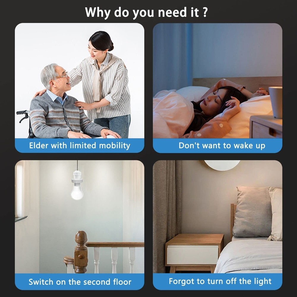 Remote Control Light Bulb Socket, E26 E27 Bulb Lamp Holder with Remote Control