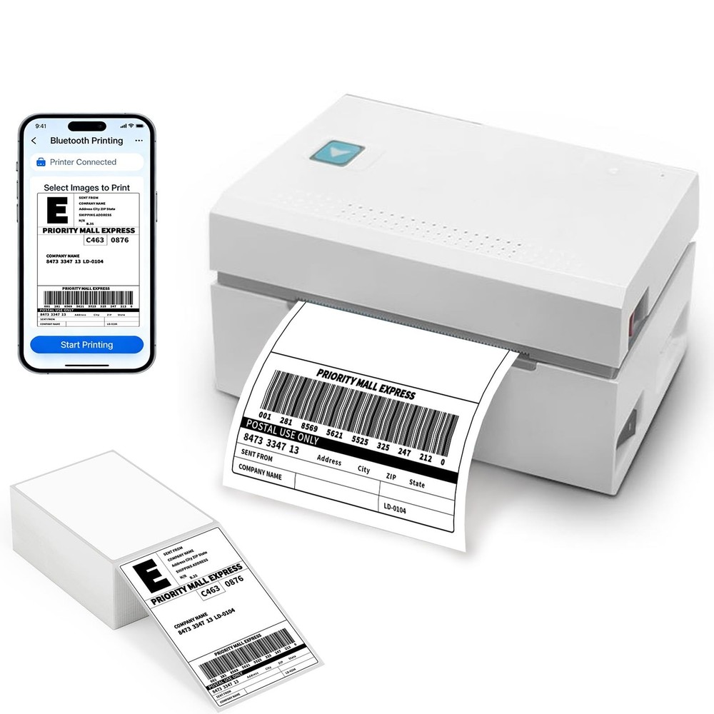 2000 4x6 Thermal Labels 1000/Stack, HUOJI 2 Stacks | 2000 Labels, White