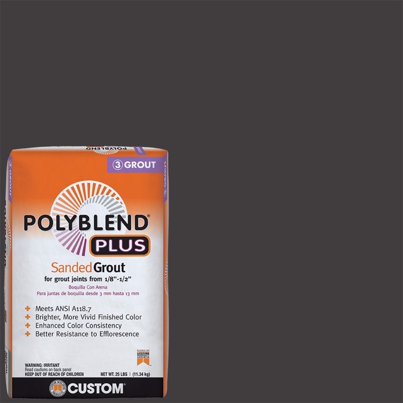 Custom Building Products Polyblend Plus Charcoal Sanded Grout 25 lb