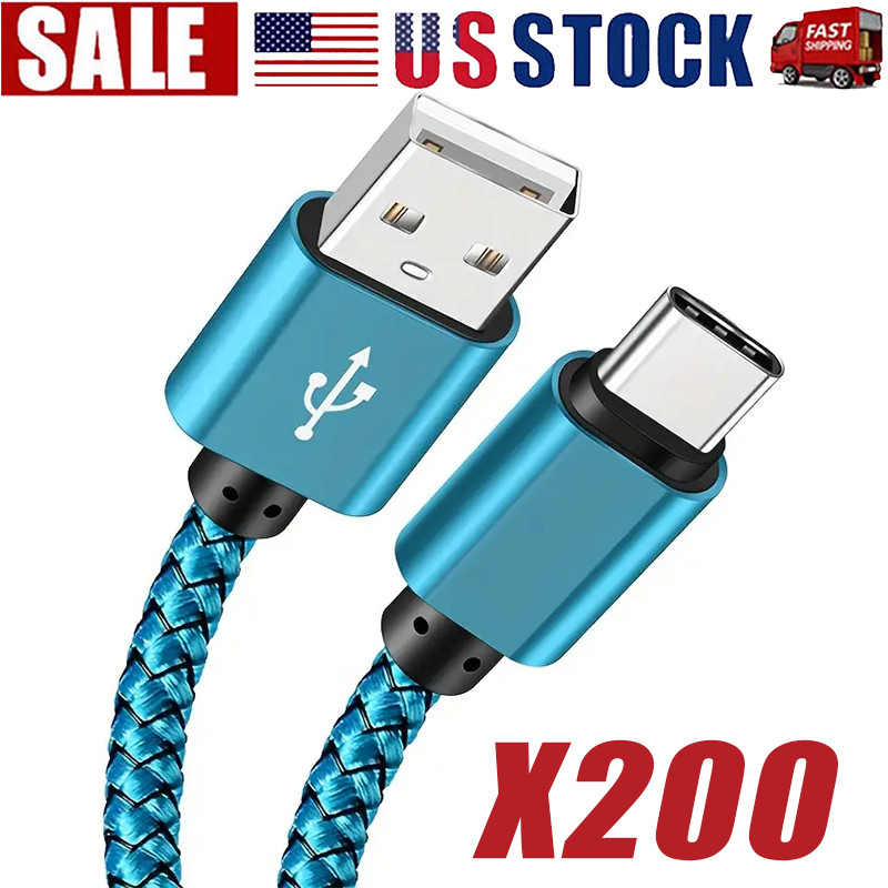 Braided USB Type-C For iPhone 17/16/15 Cable Fast Charger Charging Data Cord Lot