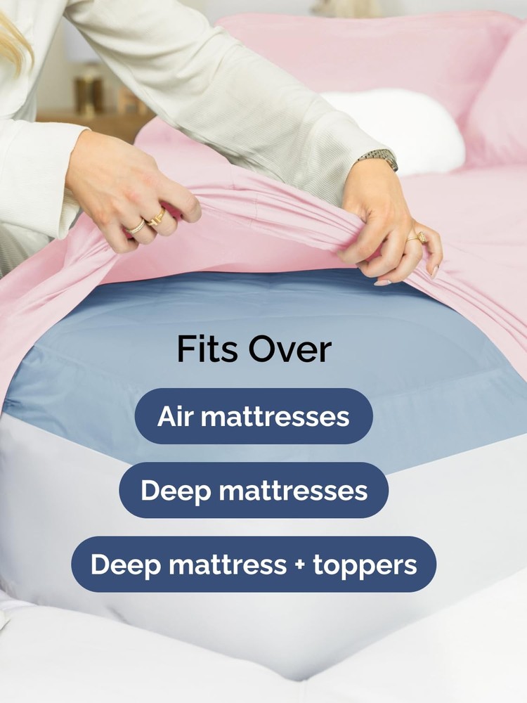 Extra Deep Twin Fitted Sheet - Hotel Luxury Single Fitted Sheet Only - Easily...