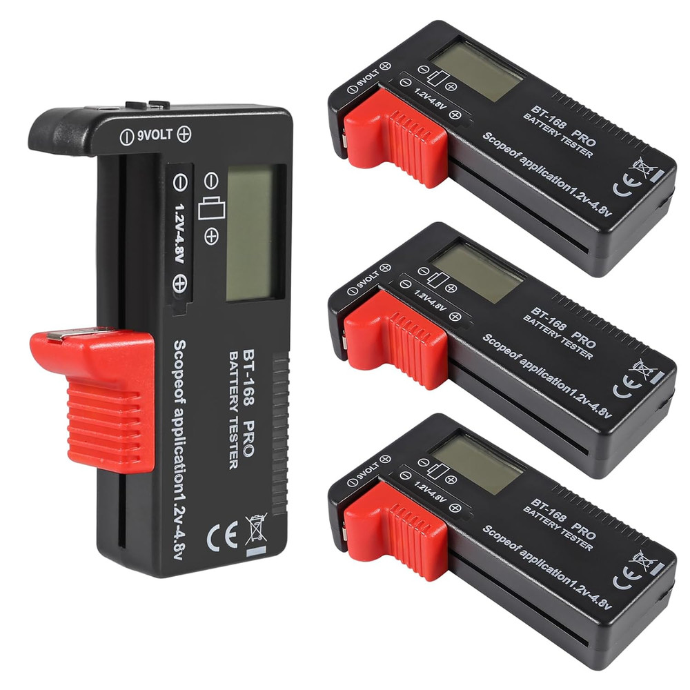 4PACK Battery Tester, Universal Battery Checker Small Battery Testers for AAA AA