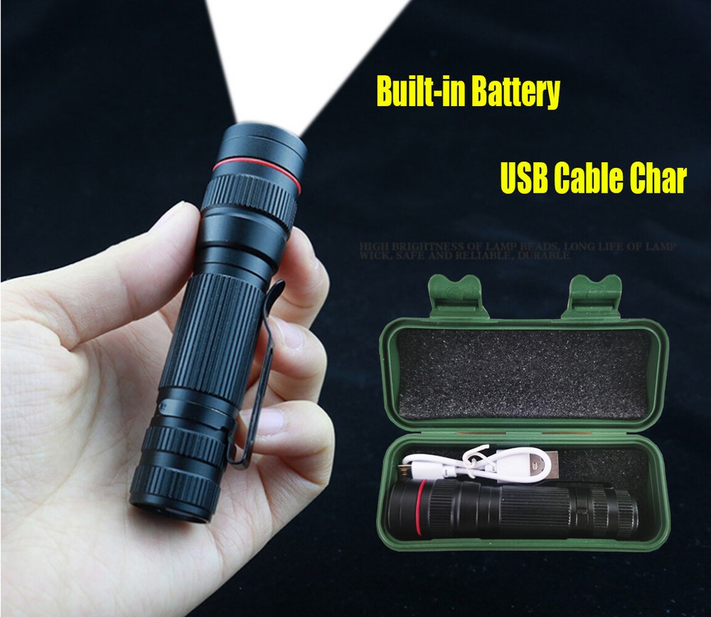 350000000 Lumen Super Bright LED Tactical Flashlight Rechargeable LED Work Light