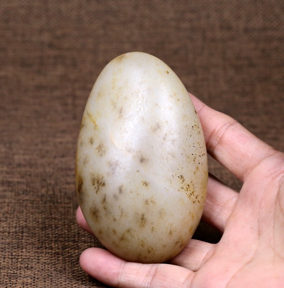 346G Certified 100% Hetian white jade(Nephrite) Raw stone 和田玉籽料原石