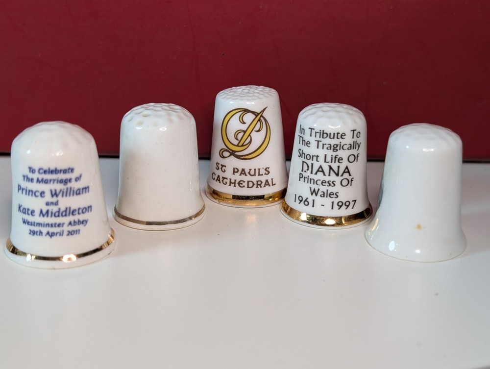 Princess Diana William & Kate Thimble Bundle X5 Bone China