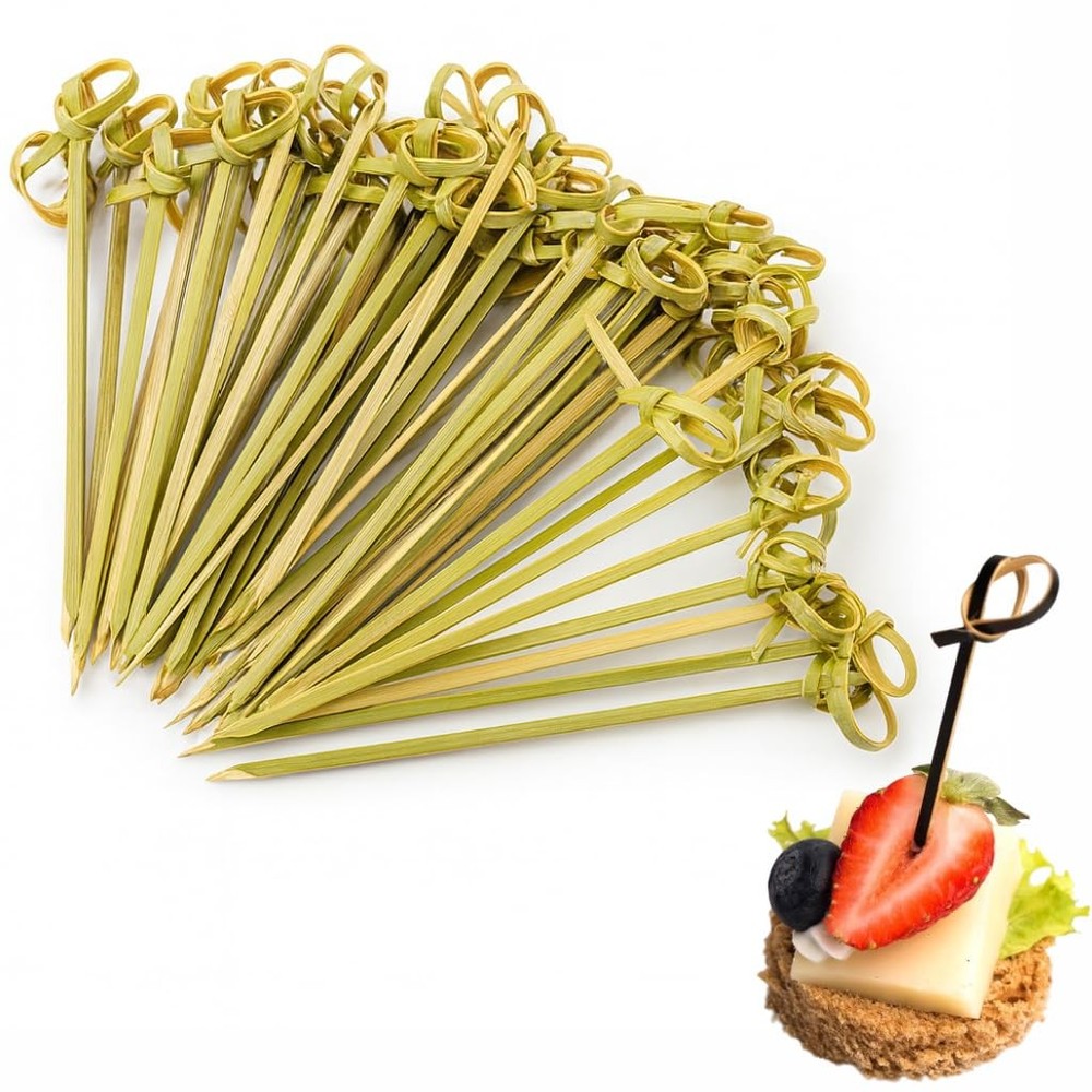 JapanBargain 1596 Fruit Appetizer Kabob BBQ Twisted End 50pcs, Natural