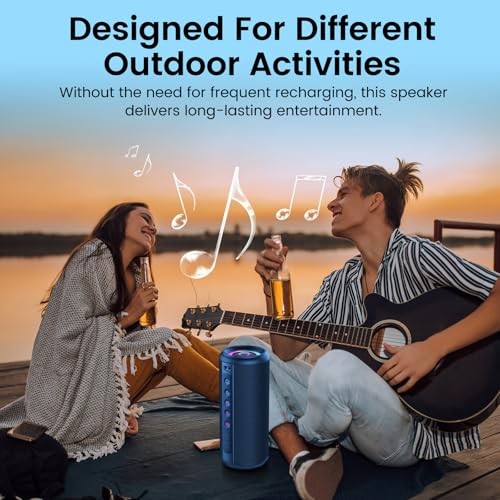 Portable Bluetooth Speaker, 2026 Bluetooth 5.4 Wireless Speaker Bright Blue