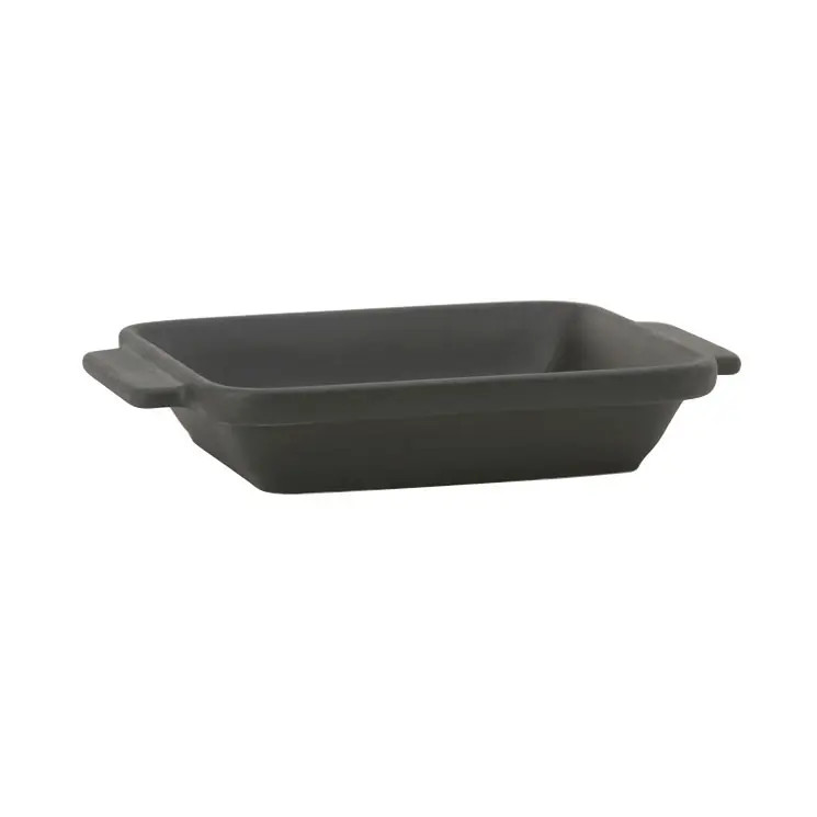 Tuxton China Inc 7 oz. Matte Black Ceramic Rectangular Side Dish - 1 Doz