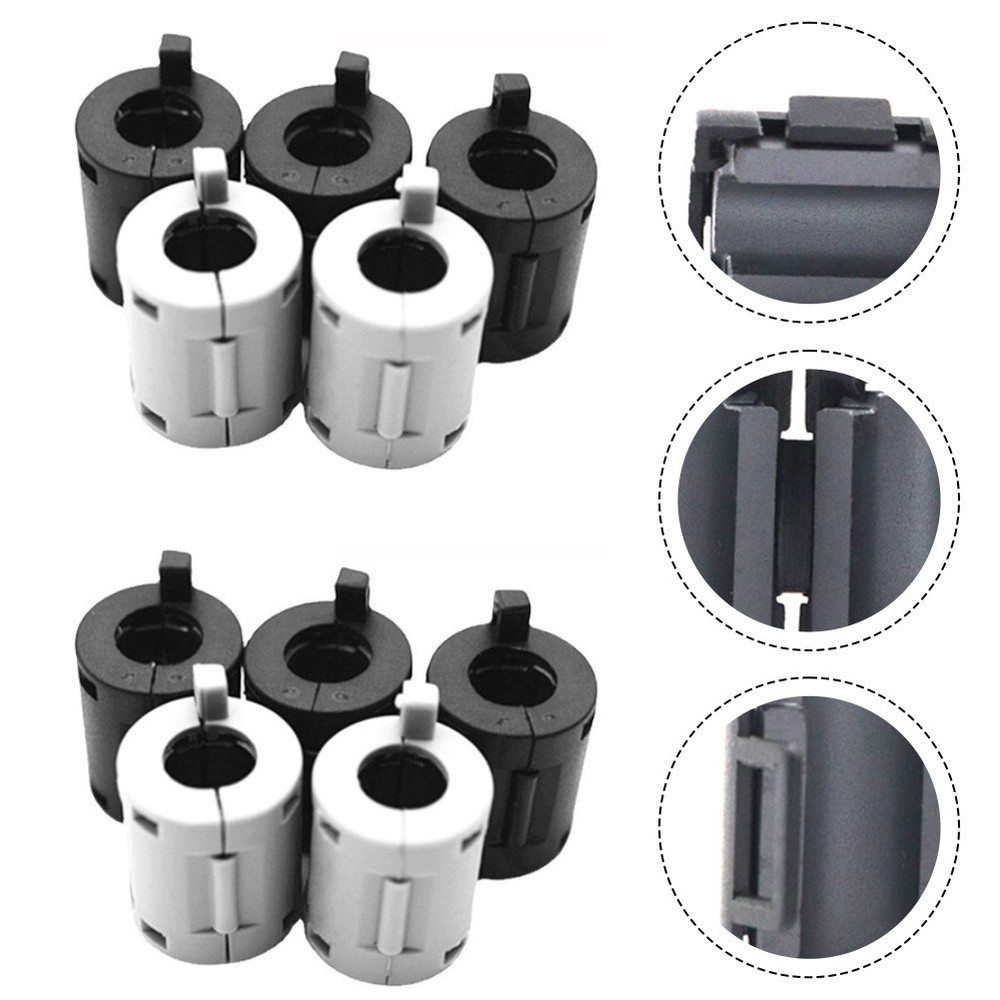 Cable Management with 10 Ferrite Noise Suppressor Clips for Electronics