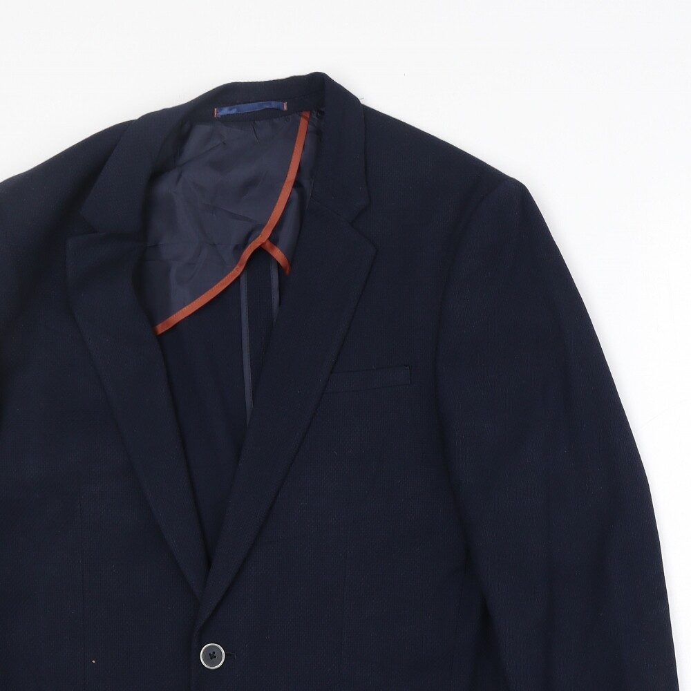 River Island Mens Blue Polyester Blend Blazer Size 40 Reg
