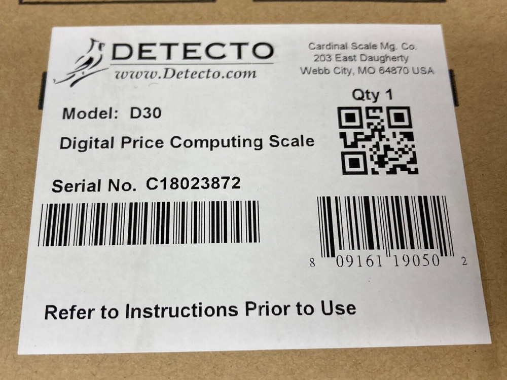 Detecto ~ D30 ~ 30lb Capacity ~ Digital Price Computing Scale ~ NIB