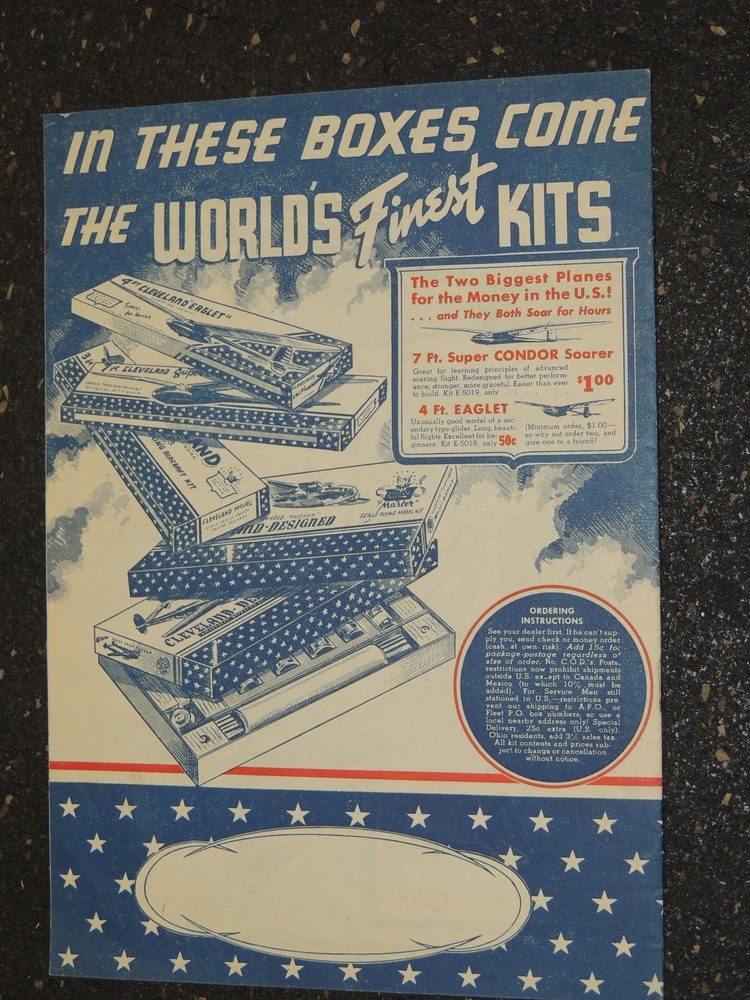 1949 Cleveland Models for 1944 Model Airplane Catalog