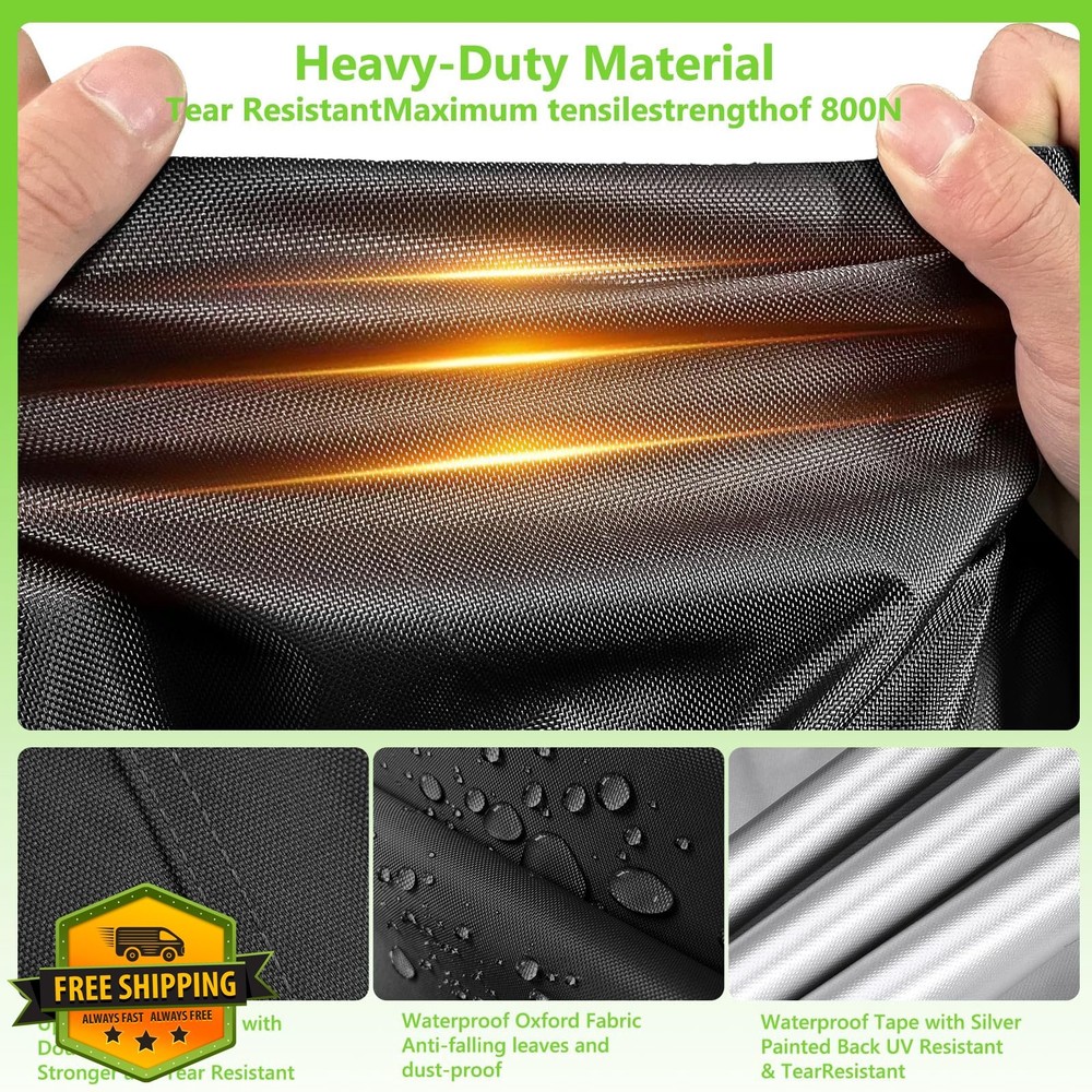 HIGHTQURO Rectangular Pool Cover 7x13ft Black Solar Dustproof